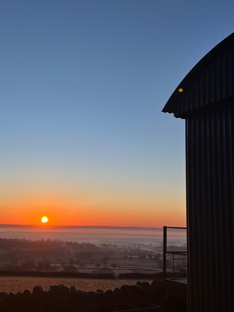 Derbyshire Countryside Views from Glamping Cabin
