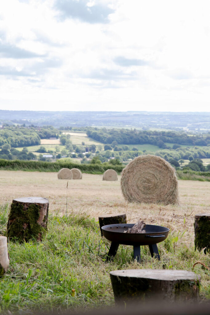 Firepit and Log Seats Overlooking Peak District