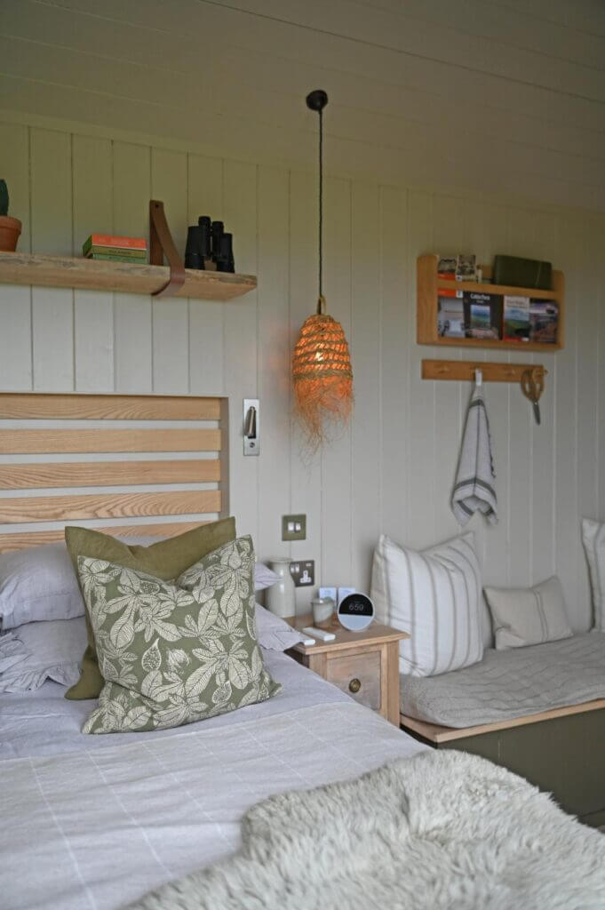 King size bed at The Cabin, Matlock