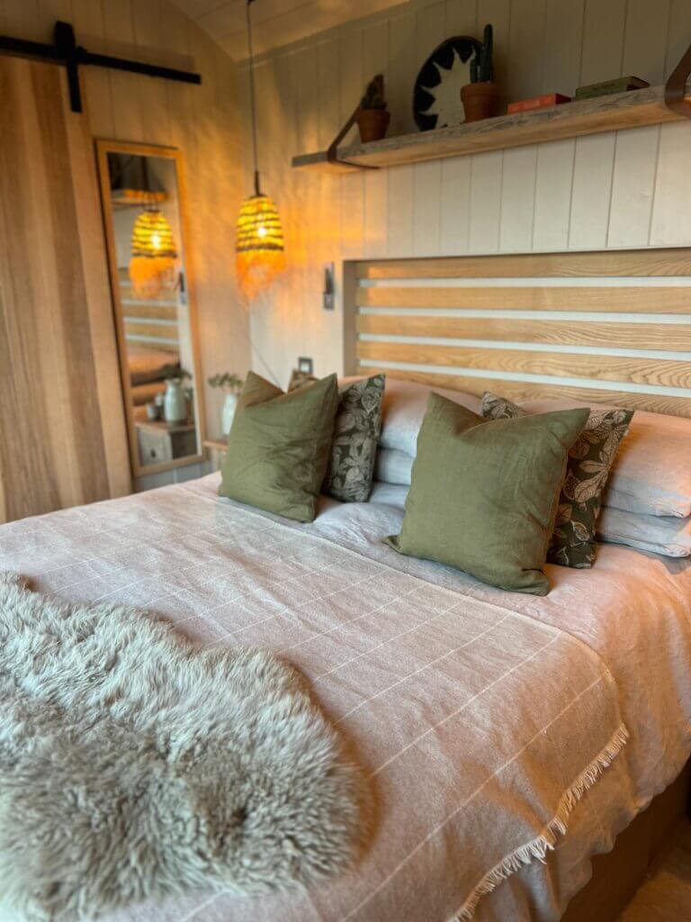 King size bedroom at The Cabin, Matlock
