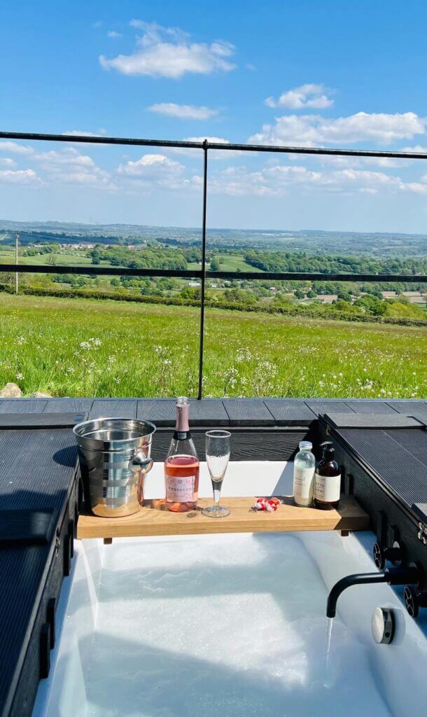 Outdoor Bath with a view overlooking Derbyshire views